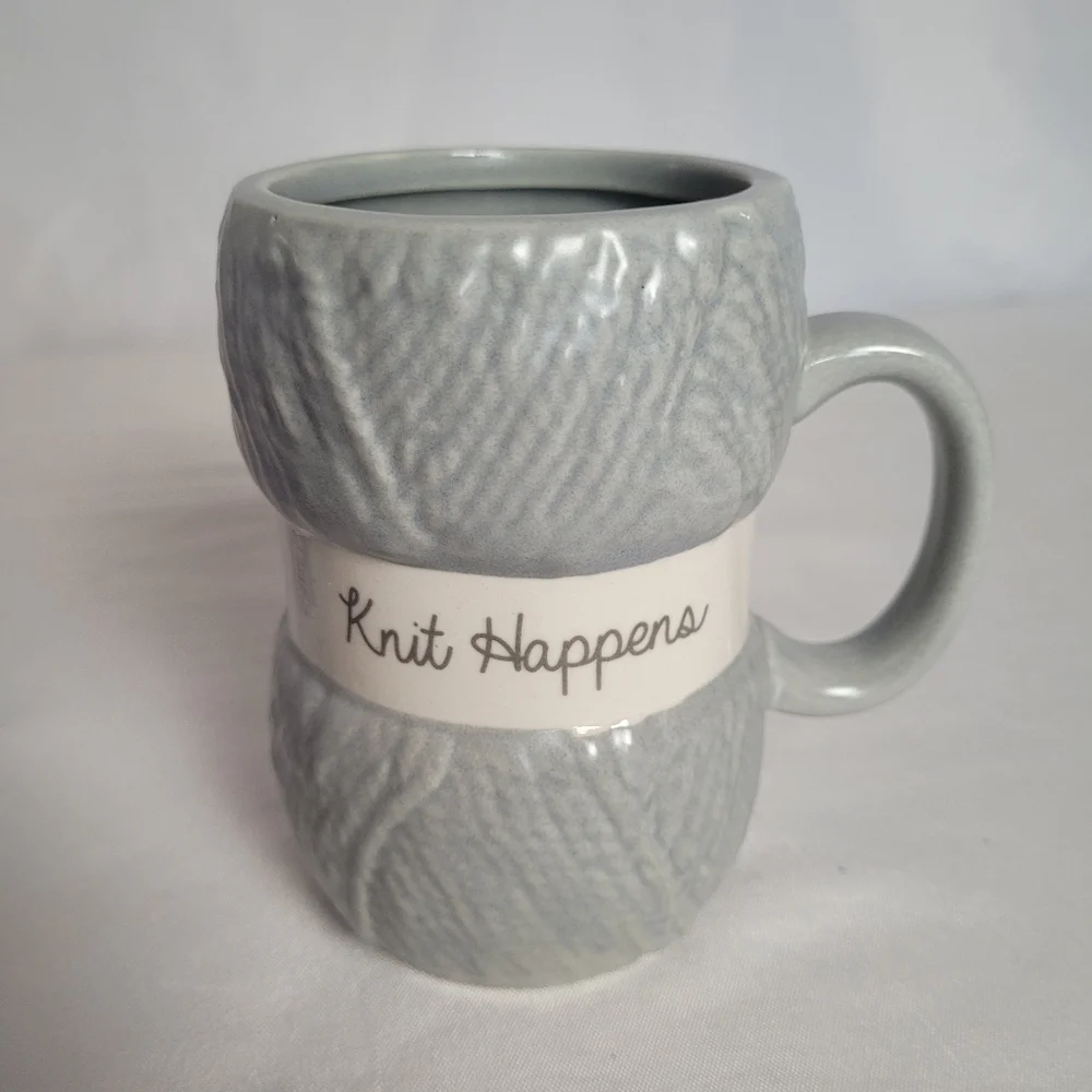 Knit Happens Knitting Coffee Tea Mug New In Box